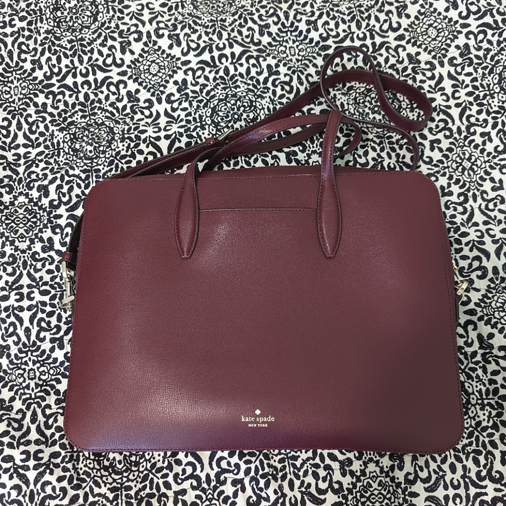 New, never used! Deep plum Kate Spade laptop briefcase